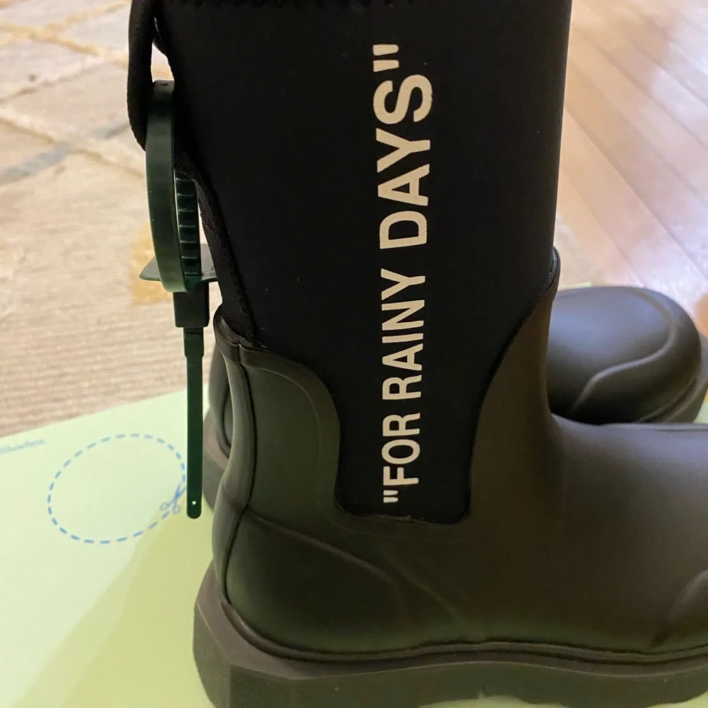 Off-White Sponge Rubber Rain Boots size 37 - Picture 6 of 12